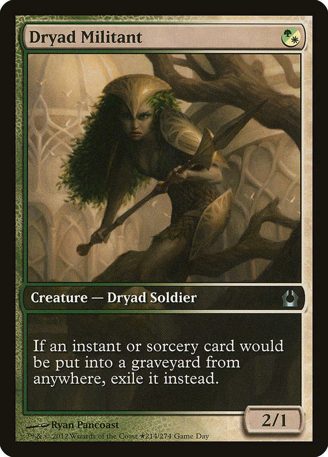 Dryad Militant (Game Day) (Extended Art) [Return to Ravnica Promos] | Pegasus Games WI