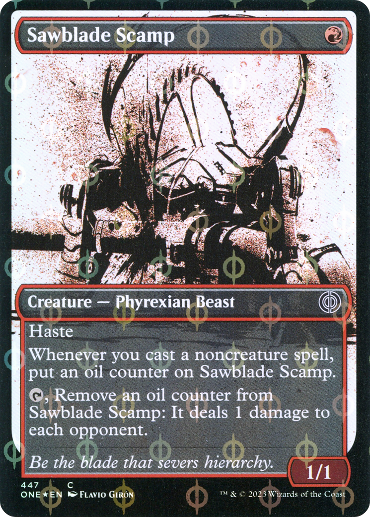Sawblade Scamp (Showcase Ichor Step-and-Compleat Foil) [Phyrexia: All Will Be One] | Pegasus Games WI