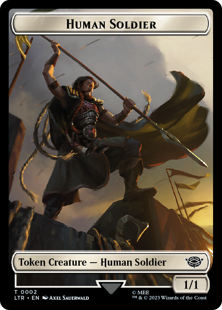 Human (04) // Human Soldier (02) Double-Sided Token [The Lord of the Rings: Tales of Middle-Earth Commander Tokens] | Pegasus Games WI