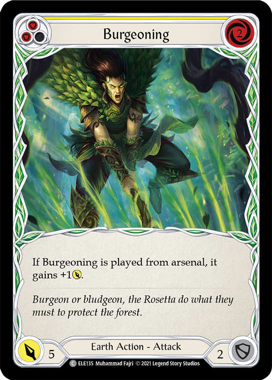 Burgeoning (Yellow) [ELE135] (Tales of Aria)  1st Edition Rainbow Foil | Pegasus Games WI