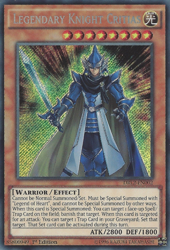 Legendary Knight Critias [DRL2-EN002] Secret Rare | Pegasus Games WI