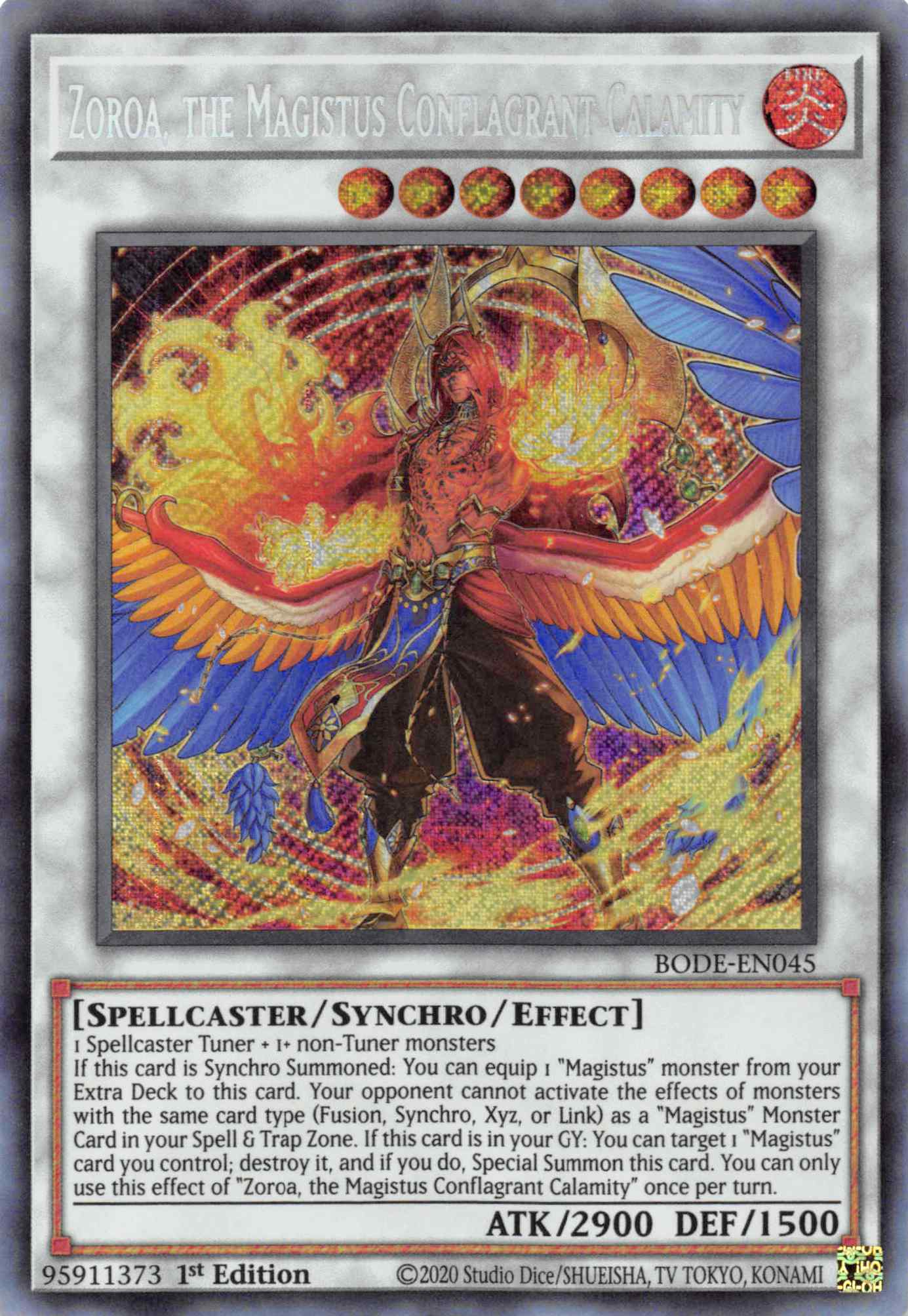 Zoroa, the Magistus Conflagrant Calamity [BODE-EN045] Secret Rare | Pegasus Games WI