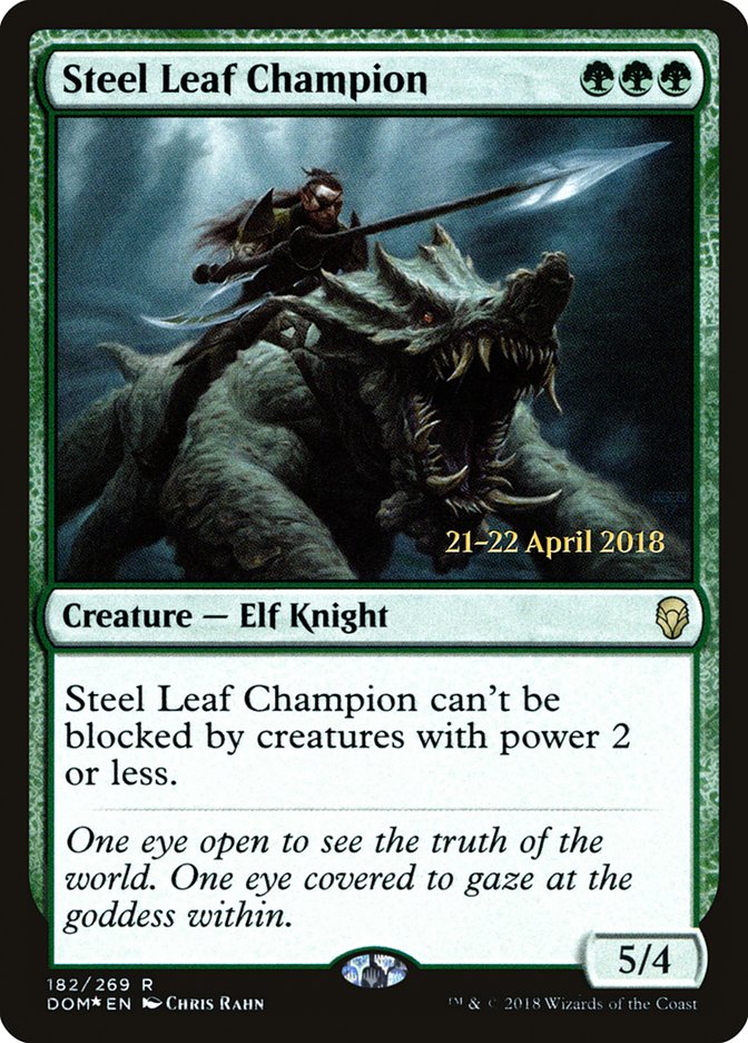 Steel Leaf Champion [Dominaria Prerelease Promos] | Pegasus Games WI