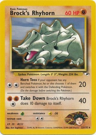 Brock's Rhyhorn (22/132) [Gym Heroes Unlimited] | Pegasus Games WI