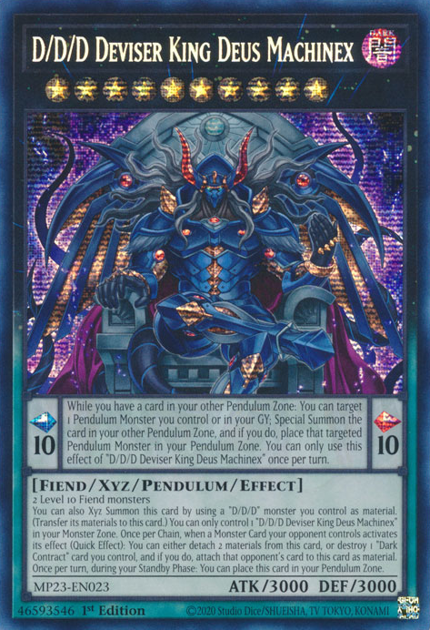 D/D/D Deviser King Deus Machinex [MP23-EN023] Prismatic Secret Rare | Pegasus Games WI