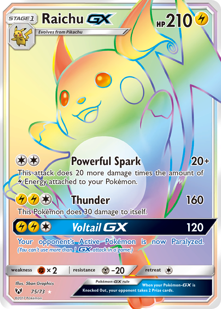 Raichu GX (75/73) [Sun & Moon: Shining Legends] | Pegasus Games WI