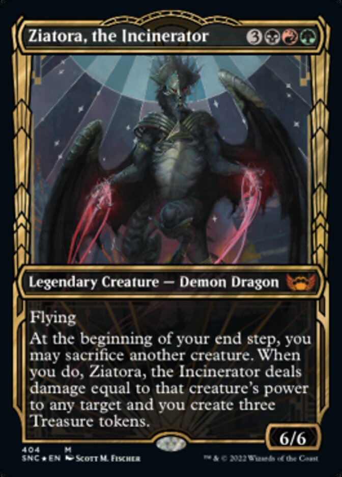 Ziatora, the Incinerator (Showcase Golden Age Gilded Foil) [Streets of New Capenna] | Pegasus Games WI