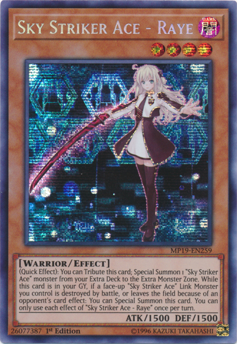 Sky Striker Ace - Raye [MP19-EN259] Prismatic Secret Rare | Pegasus Games WI