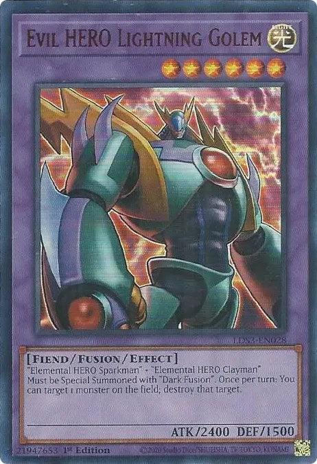 Evil HERO Lightning Golem (Red) [LDS3-EN028] Ultra Rare | Pegasus Games WI