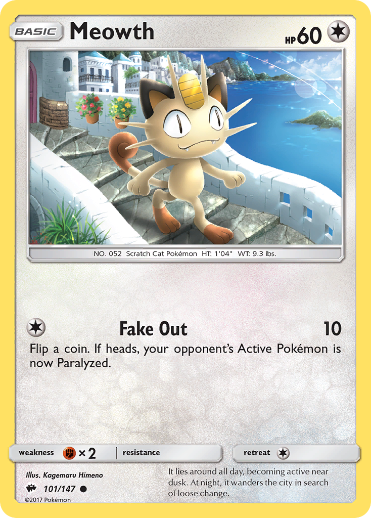 Meowth (101/147) [Sun & Moon: Burning Shadows] | Pegasus Games WI