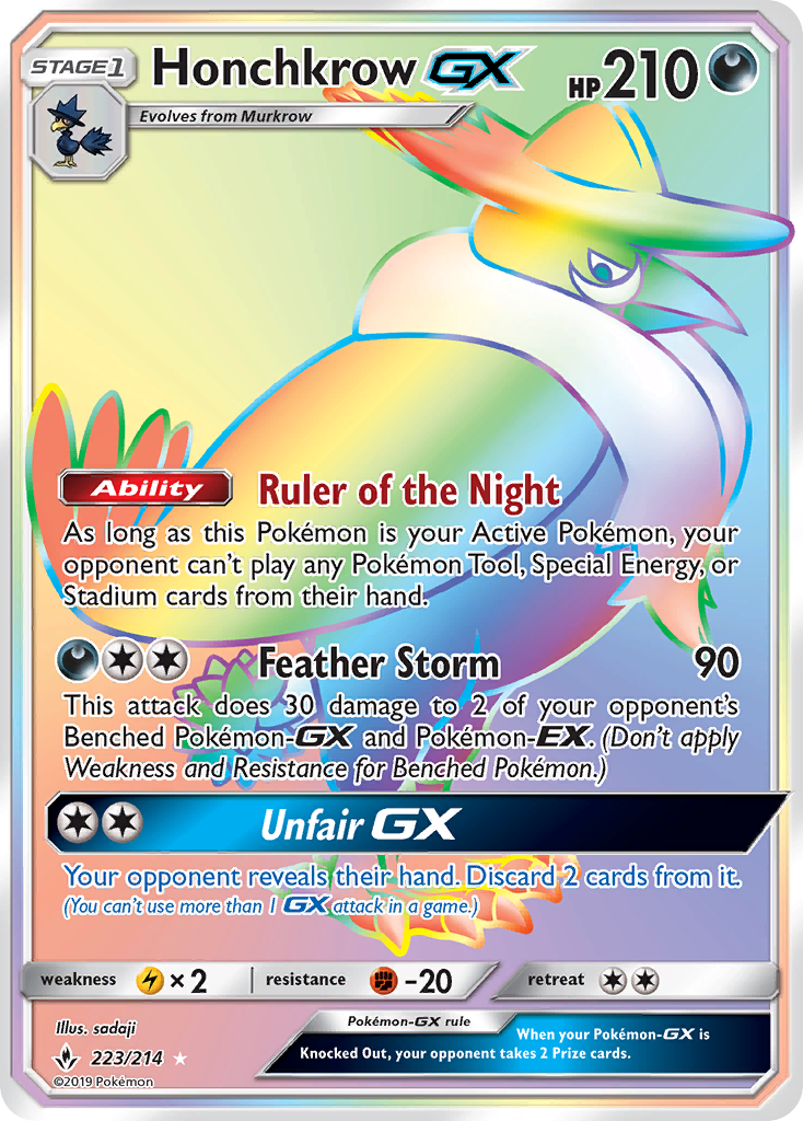 Honchkrow GX (223/214) [Sun & Moon: Unbroken Bonds] | Pegasus Games WI