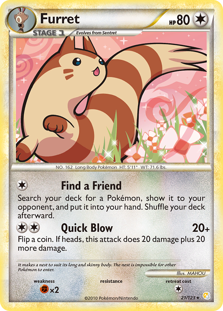 Furret (21/123) [HeartGold & SoulSilver: Base Set] | Pegasus Games WI