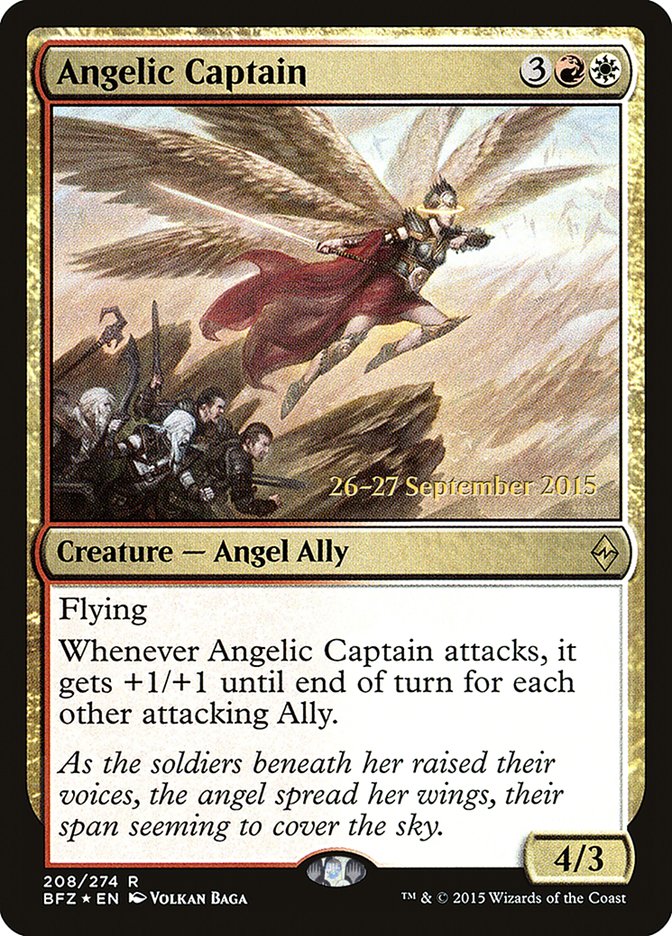 Angelic Captain [Battle for Zendikar Prerelease Promos] | Pegasus Games WI