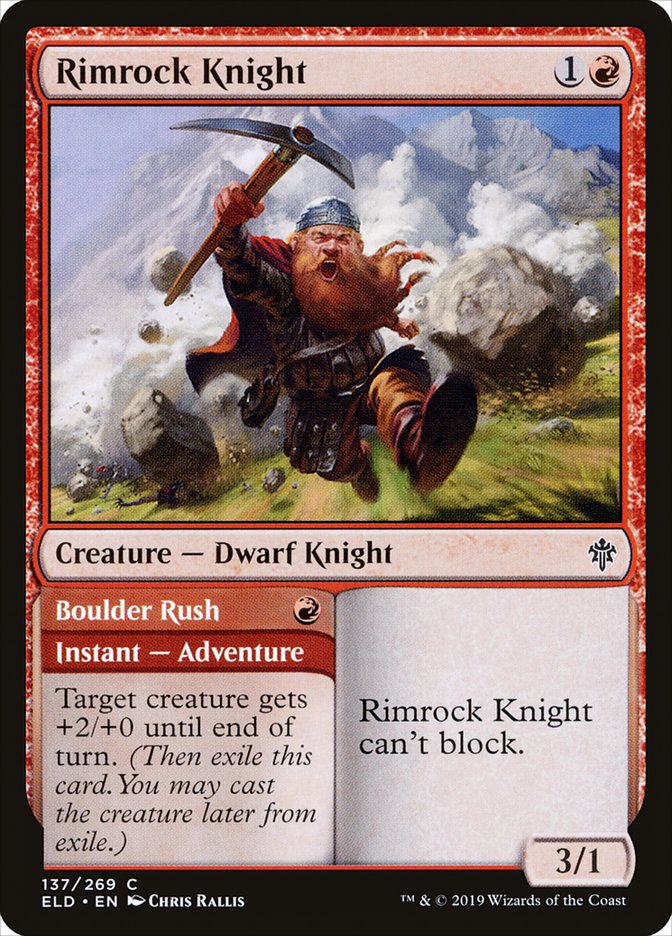 Rimrock Knight // Boulder Rush [Throne of Eldraine] | Pegasus Games WI