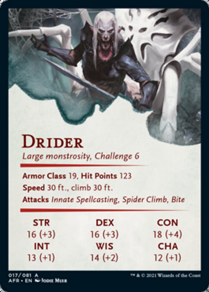 Drider Art Card [Dungeons & Dragons: Adventures in the Forgotten Realms Art Series] | Pegasus Games WI