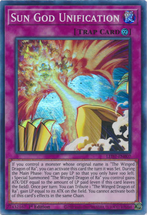 Sun God Unification [LED7-EN007] Super Rare | Pegasus Games WI