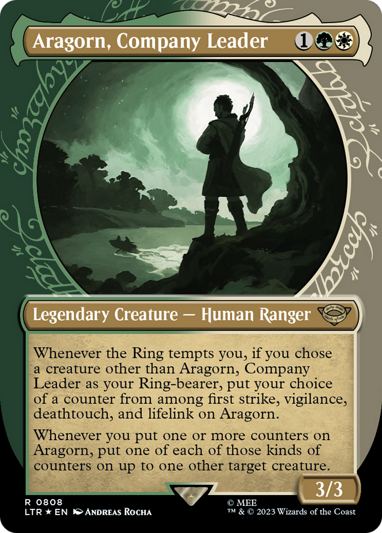 Aragorn, Company Leader (Showcase) (Surge Foil) [The Lord of the Rings: Tales of Middle-Earth] | Pegasus Games WI