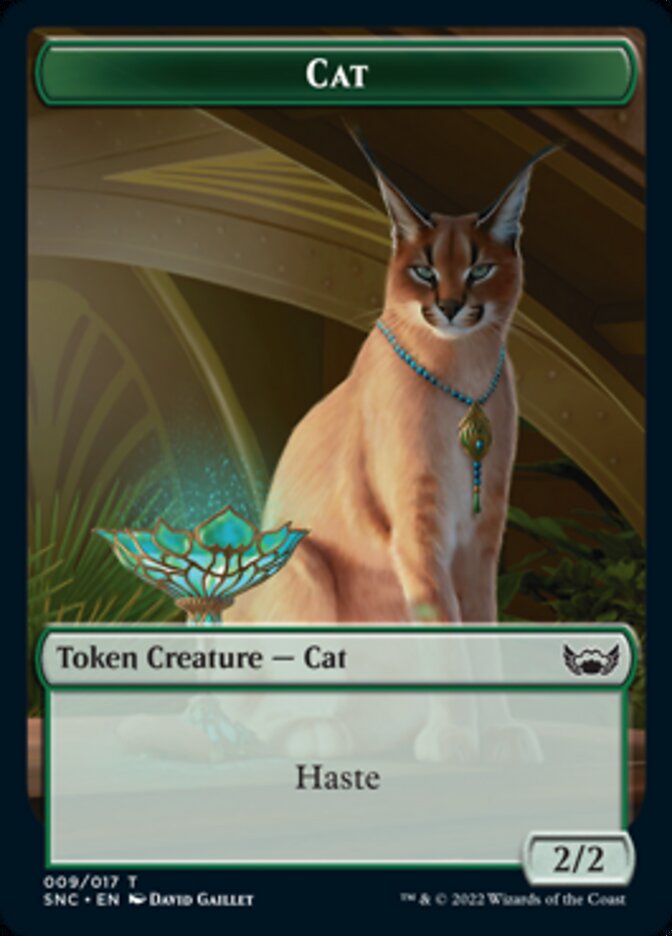 Cat // Rhino Warrior Double-Sided Token [Streets of New Capenna Tokens] | Pegasus Games WI
