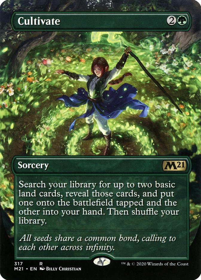 Cultivate (Borderless Alternate Art) [Core Set 2021] | Pegasus Games WI