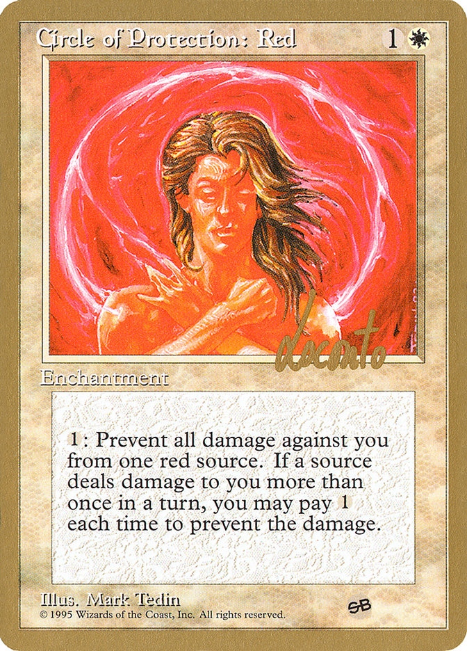 Circle of Protection: Red (Michael Loconto) (SB) (4ED) [Pro Tour Collector Set] | Pegasus Games WI