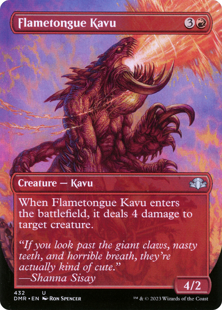 Flametongue Kavu (Borderless Alternate Art) [Dominaria Remastered] | Pegasus Games WI