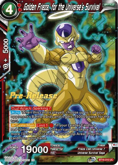 Golden Frieza, for the Universe's Survival (BT16-010) [Realm of the Gods Prerelease Promos] | Pegasus Games WI