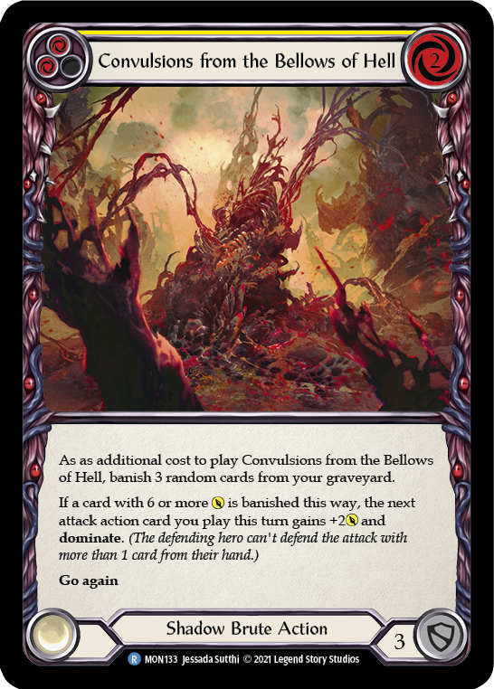 Convulsions from the Bellows of Hell (Yellow) (Rainbow Foil) [MON133-RF] 1st Edition Rainbow Foil | Pegasus Games WI