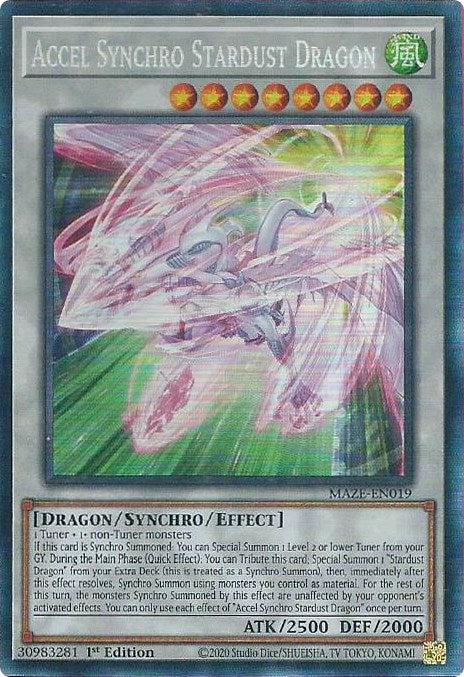 Accel Synchro Stardust Dragon [MAZE-EN019] Collector's Rare | Pegasus Games WI