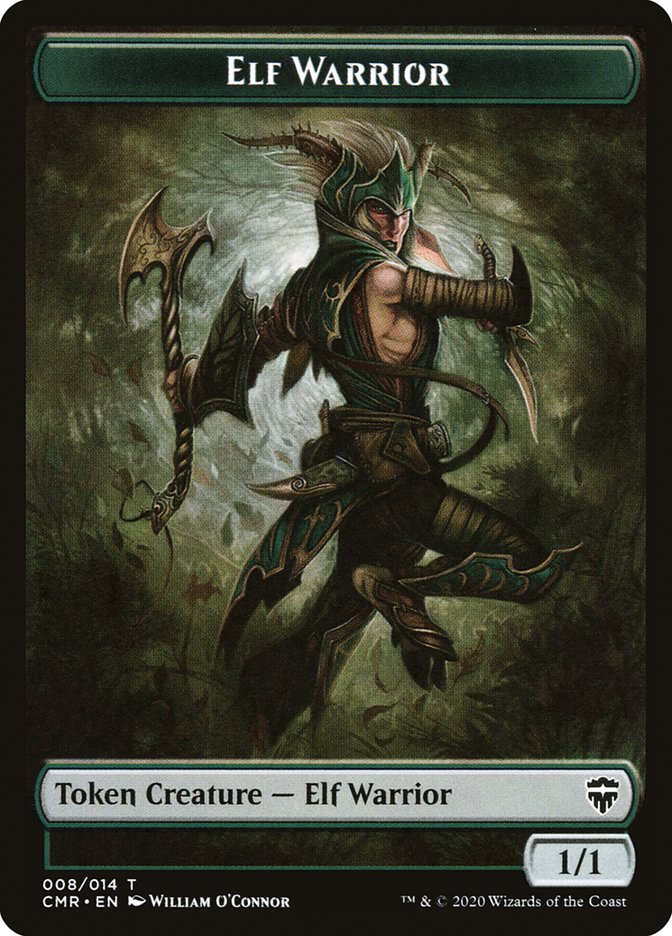 Angel // Elf Warrior Double-Sided Token [Commander Legends Tokens] | Pegasus Games WI