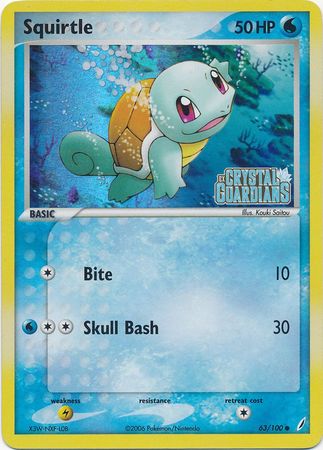 Squirtle (63/100) (Stamped) [EX: Crystal Guardians] | Pegasus Games WI