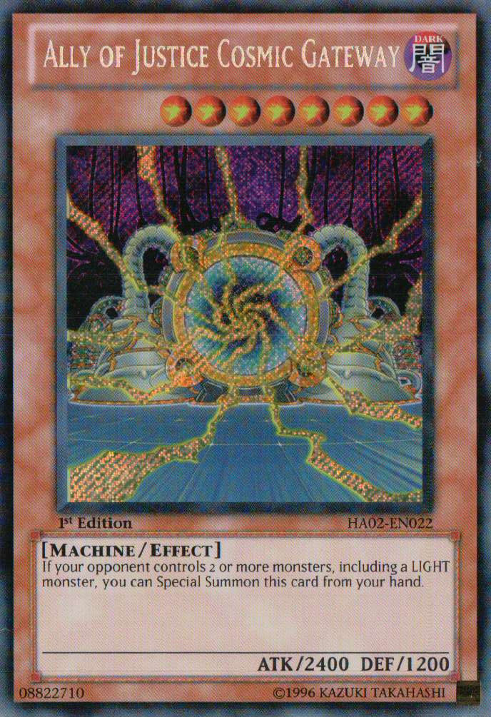 Ally of Justice Cosmic Gateway [HA02-EN022] Secret Rare | Pegasus Games WI