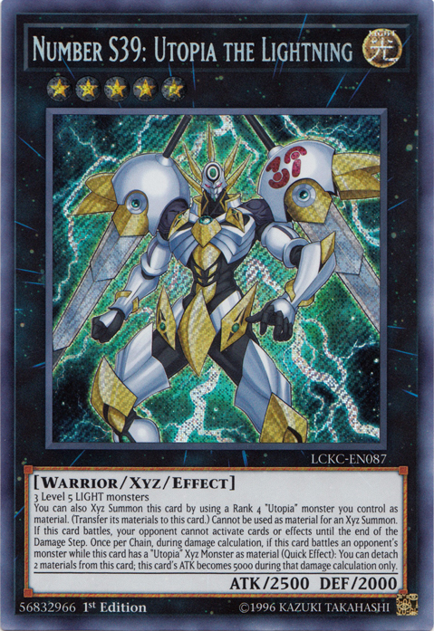 Number S39: Utopia the Lightning [LCKC-EN087] Secret Rare | Pegasus Games WI