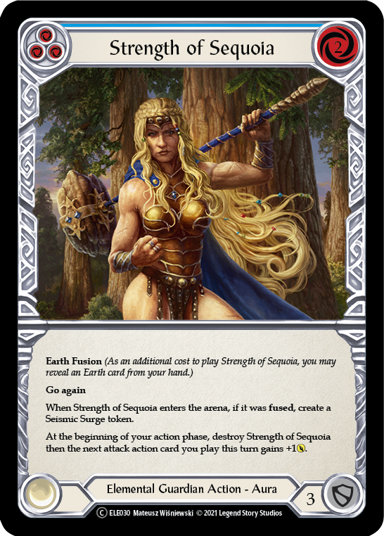 Strength of Sequoia (Blue) [U-ELE030] Unlimited Rainbow Foil | Pegasus Games WI