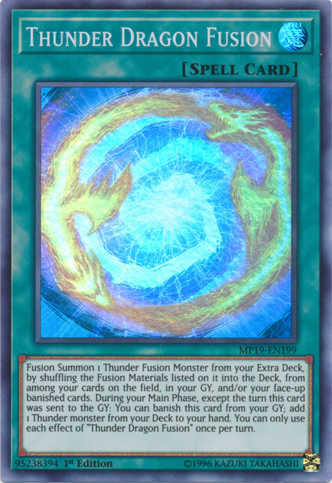 Thunder Dragon Fusion [MP19-EN199] Super Rare | Pegasus Games WI