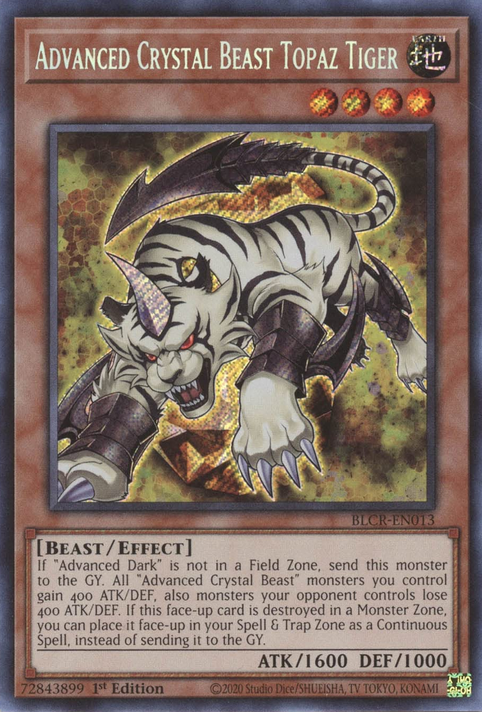 Advanced Crystal Beast Topaz Tiger [BLCR-EN013] Secret Rare | Pegasus Games WI