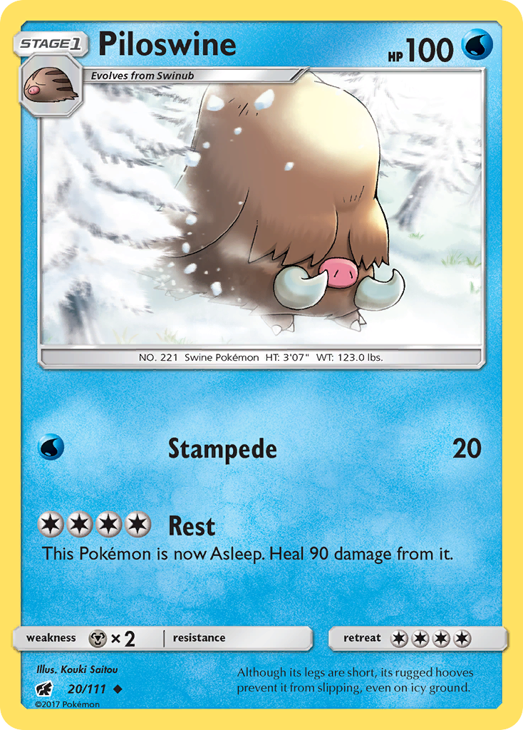 Piloswine (20/111) [Sun & Moon: Crimson Invasion] | Pegasus Games WI