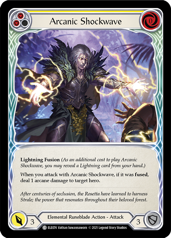 Arcanic Shockwave (Yellow) [ELE074] (Tales of Aria)  1st Edition Rainbow Foil | Pegasus Games WI
