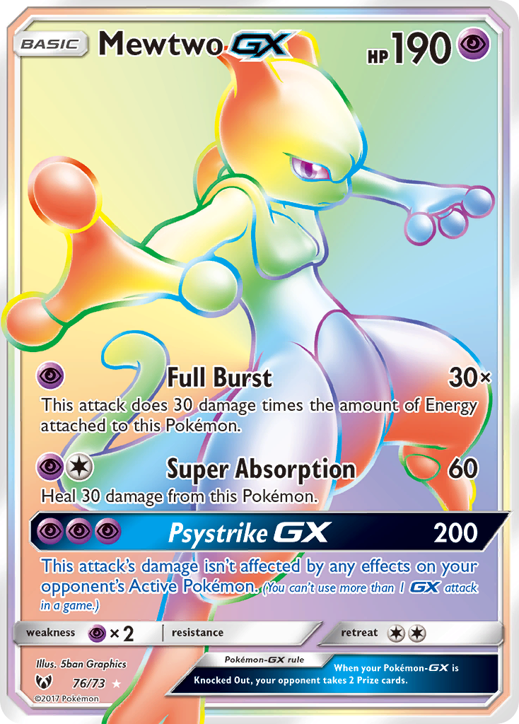 Mewtwo GX (76/73) [Sun & Moon: Shining Legends] | Pegasus Games WI