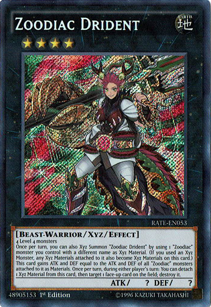 Zoodiac Drident [RATE-EN053] Secret Rare | Pegasus Games WI