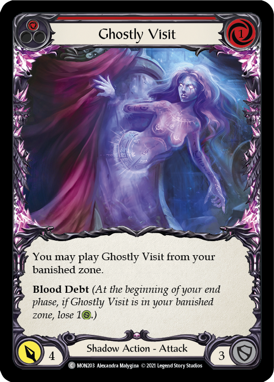 Ghostly Visit (Red) (Rainbow Foil) [MON203-RF] 1st Edition Rainbow Foil | Pegasus Games WI