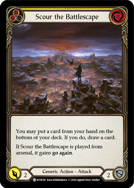 Scour the Battlescape (Yellow) [U-WTR195] (Welcome to Rathe Unlimited)  Unlimited Rainbow Foil | Pegasus Games WI