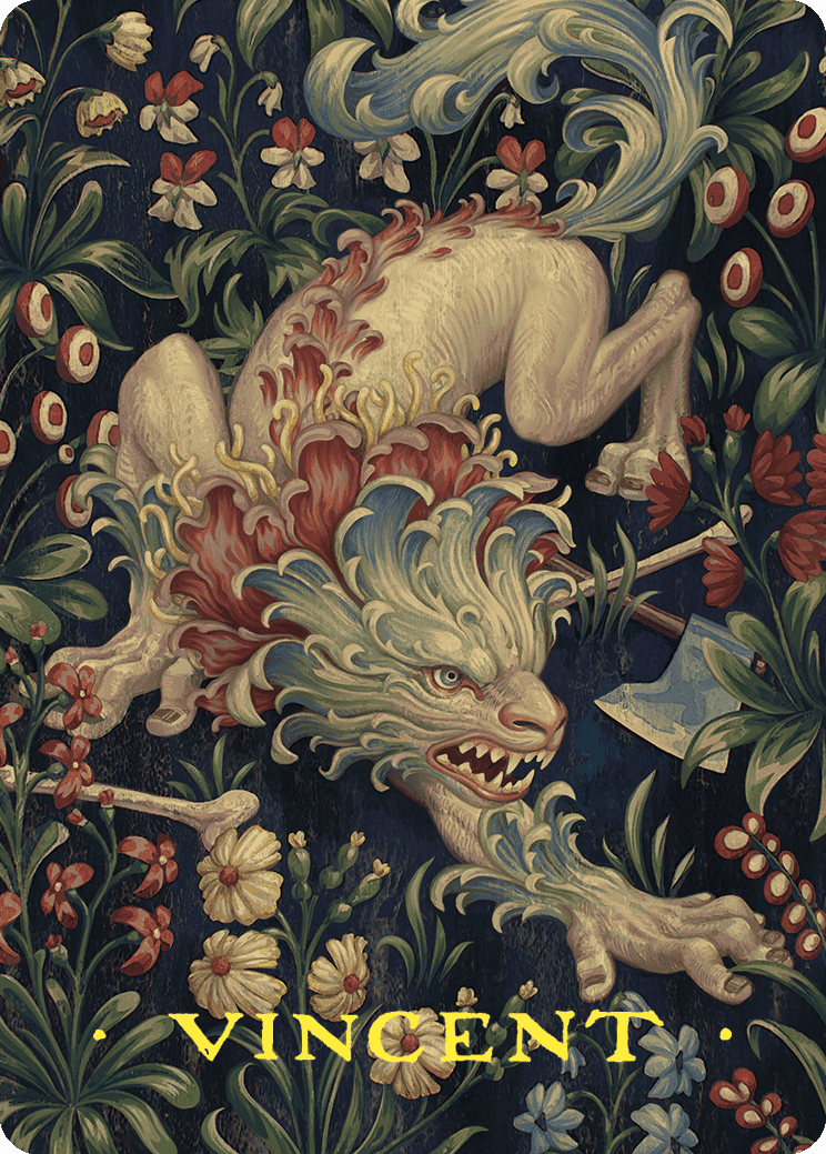 Beast Token Art Card (Gold-Stamped Signature) [Wilds of Eldraine Art Series] | Pegasus Games WI