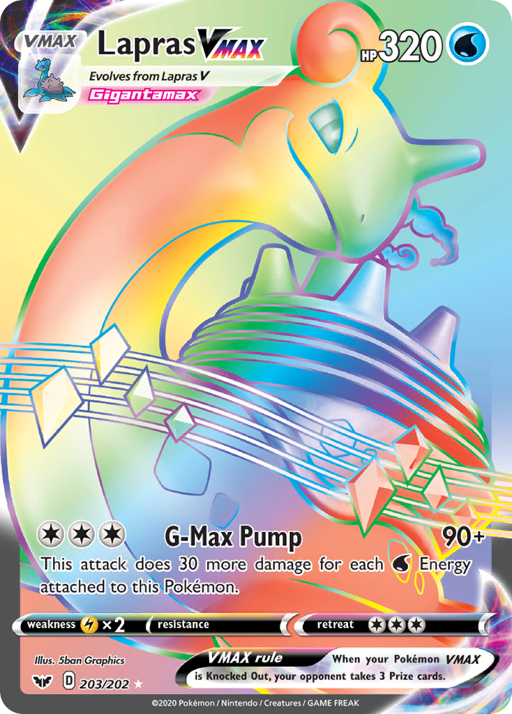 Lapras VMAX (203/202) [Sword & Shield: Base Set] | Pegasus Games WI