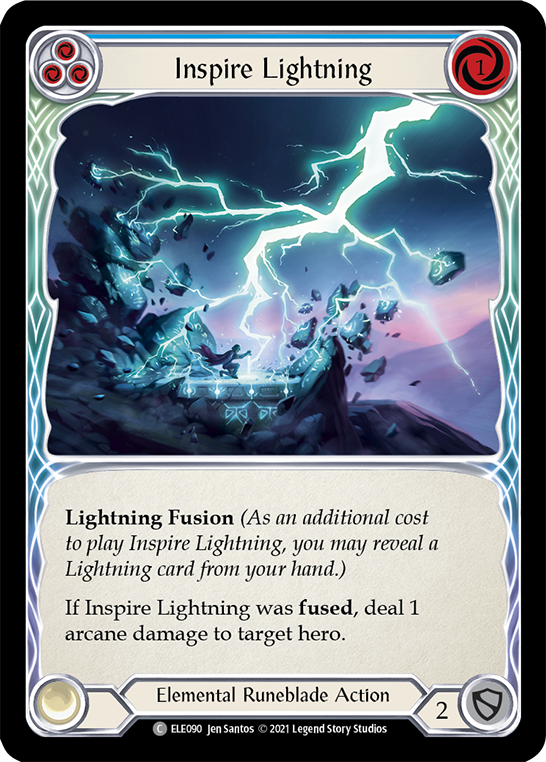 Inspire Lightning (Blue) [ELE090] (Tales of Aria)  1st Edition Rainbow Foil | Pegasus Games WI