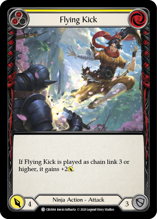 Flying Kick (Yellow) [CRU064] 1st Edition Rainbow Foil | Pegasus Games WI