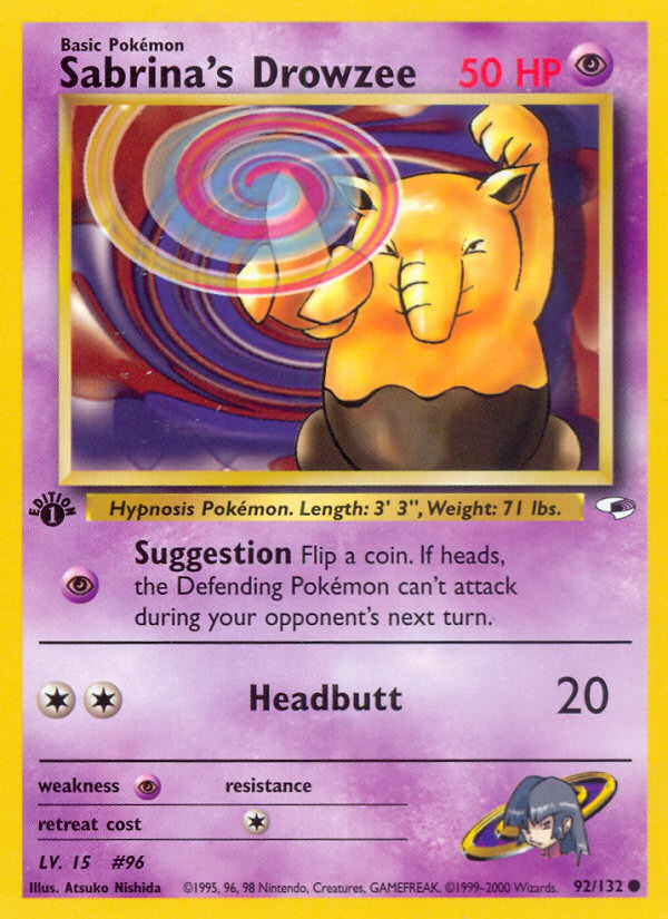 Sabrina's Drowzee (92/132) [Gym Heroes 1st Edition] | Pegasus Games WI