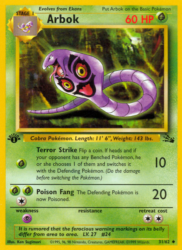Arbok (31/62) [Fossil 1st Edition] | Pegasus Games WI