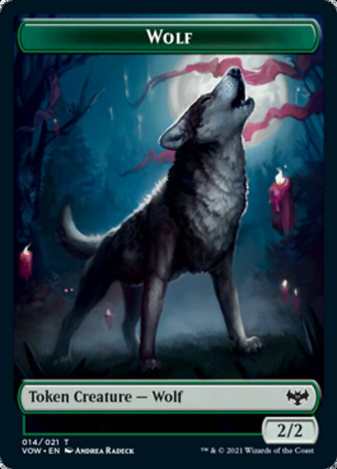 Human (001) // Wolf (014) Double-Sided Token [Innistrad: Crimson Vow Tokens] | Pegasus Games WI