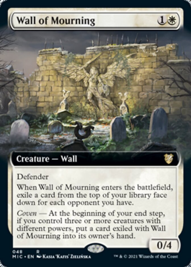 Wall of Mourning (Extended Art) [Innistrad: Midnight Hunt Commander] | Pegasus Games WI