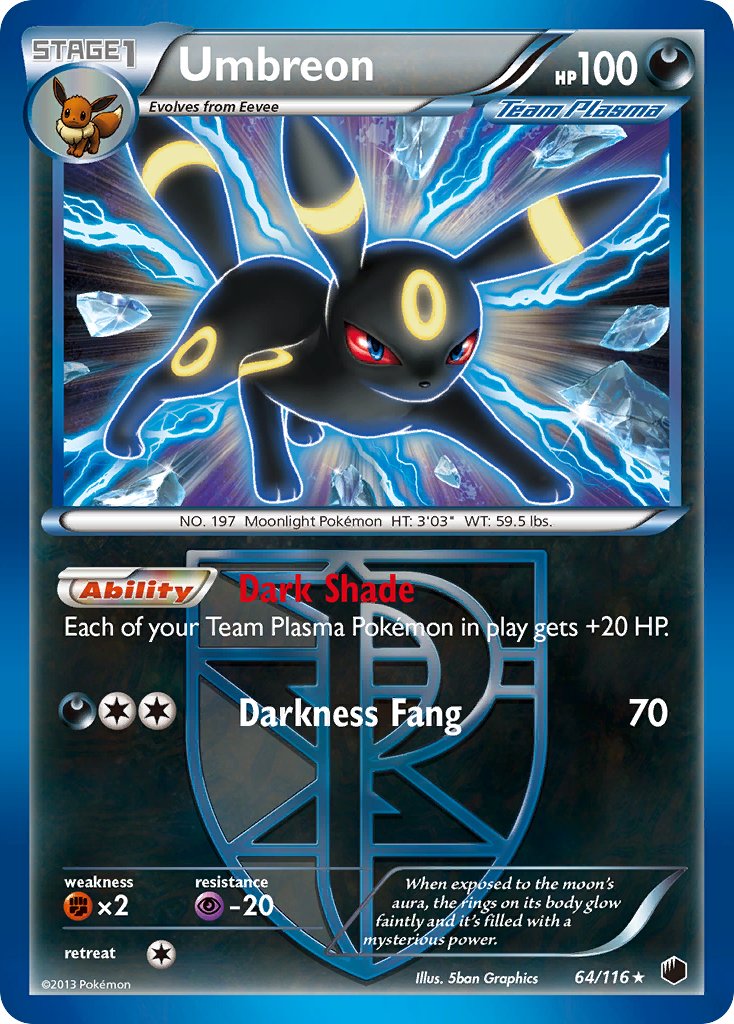 Umbreon (64/116) (Moltres Legendary Battle Deck) (Theme Deck Exclusive) [Black & White: Plasma Freeze] | Pegasus Games WI